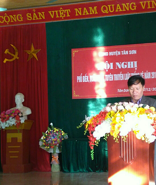 UBND huyện Tân Sơn tổ chức Hội nghị quán triệt, phổ biến, tuyên truyền Luật thống kê năm 2015 và các văn bản hướng dẫn thi hành