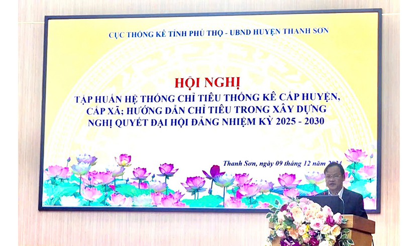 Hội nghị tập huấn Hệ thống chỉ tiêu thống kê cấp huyện, cấp xã; Hướng dẫn chỉ tiêu trong xây dựng Nghị quyết Đại hội Đảng nhiệm kỳ 2025-2030