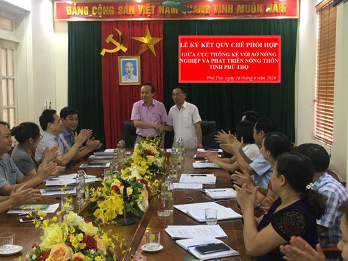 Lễ ký kết Quy chế phối hợp giữa Sở Nông nghiệp và Phát triển nông thôn với Cục Thống kê tỉnh Phú Thọ về việc tổ chức thực hiện và trao đổi thông tin